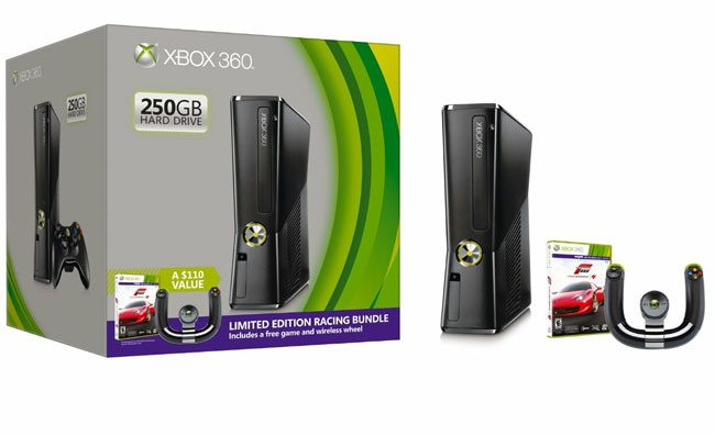 Bundle XBOX 360 250 GB, Forza 4, Volante Inalámbrico, Membresía Gold XBOX Live Baratísimo