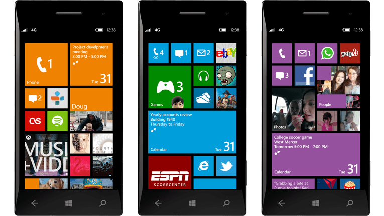 Mostrada pantalla de inicio en Windows Phone 7.8
