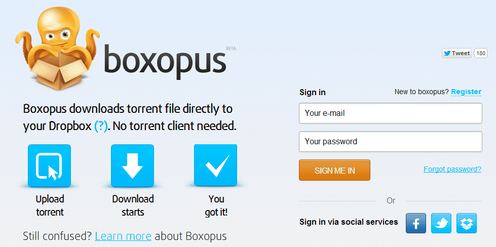 Boxopus para descargar tus torrents directamente a Dropbox