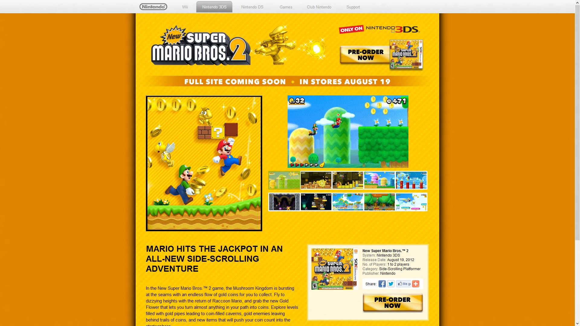 Sitio Oficial De Nintendo New Super Mario Bros 2 Disponible.