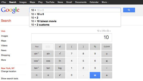 Usa Google como calculadora científica