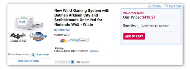 Toys R Us se aprovecha de la alta demanda del Wii U