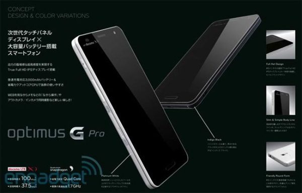 LG Optimus G Pro: Especificaciones Reveladas Que Lo Hacen El Más Potente Del Mercado