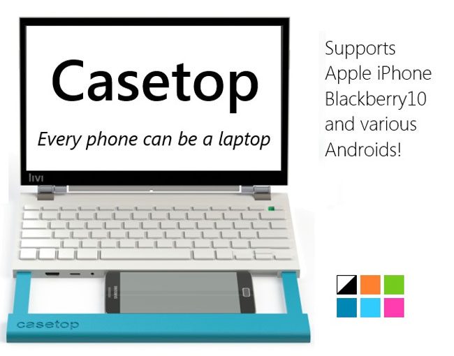 #Casetop Convierte Cualquier Smartphone #iOS, #BB o #Android En Una #Notebook