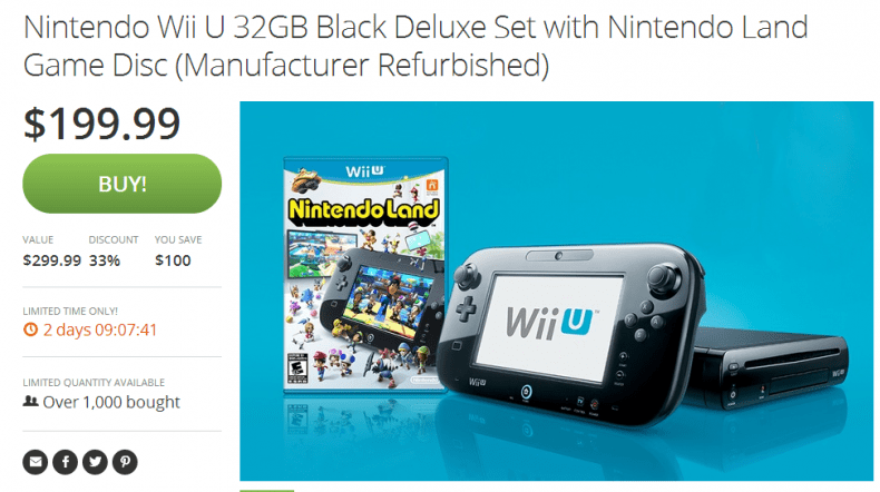 Wii U baja de precio 100 dolares 2 días