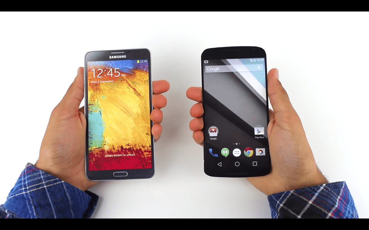Comparación de tamaño de Nexus 6 con otros smartphones